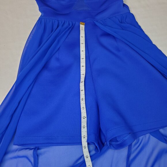 Sweet Storm Womens Dress Size S Romper Blue Sheer Mesh Panel Dance Prom Formal - Picture 7 of 16